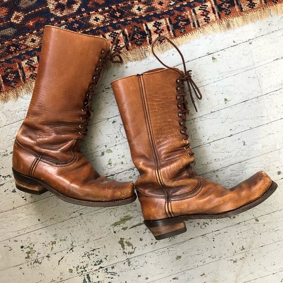 mens vintage leather lace up boots